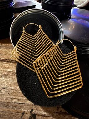 Gold Geometric Hoop Earrings - Women Jewelry Earrings from Ask & Embla